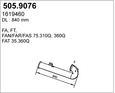 Auspuffrohr ASSO 505.9076