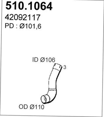 Auspuffrohr ASSO 510.1064