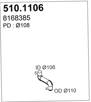 Auspuffrohr ASSO 510.1106