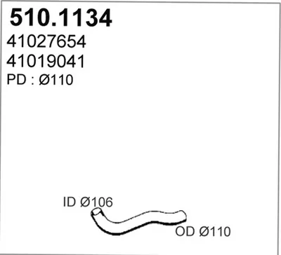 Auspuffrohr ASSO 510.1134