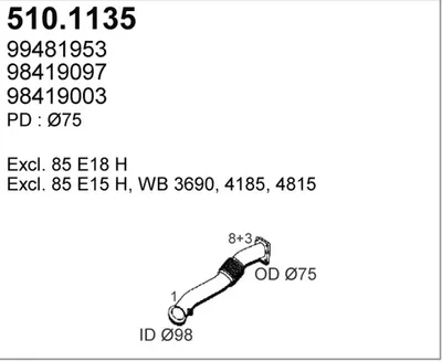Auspuffrohr ASSO 510.1135