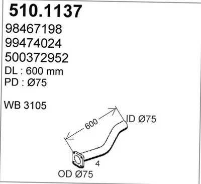 Auspuffrohr ASSO 510.1137