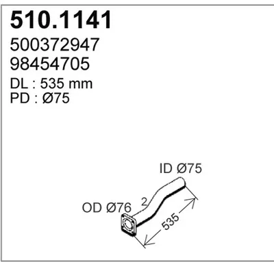 Auspuffrohr ASSO 510.1141