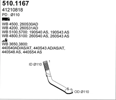 Auspuffrohr ASSO 510.1167
