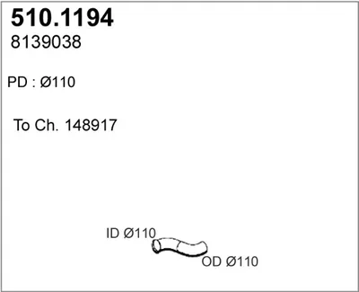 Auspuffrohr ASSO 510.1194