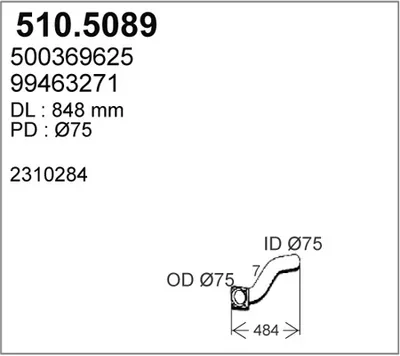 Auspuffrohr ASSO 510.5089