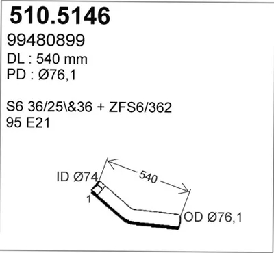Auspuffrohr ASSO 510.5146