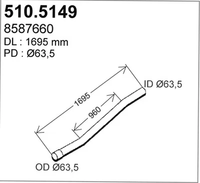 Auspuffrohr ASSO 510.5149