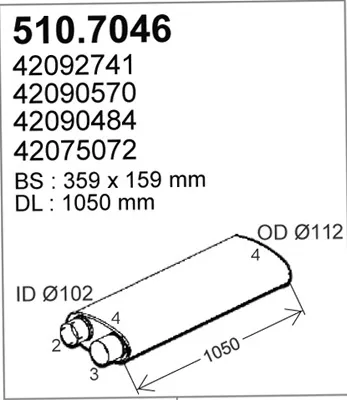 Zentral-/Außenschalldämpfer ASSO 510.7046
