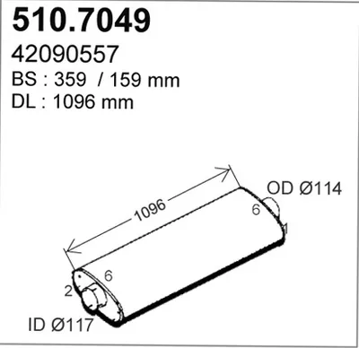 Zentral-/Außenschalldämpfer ASSO 510.7049