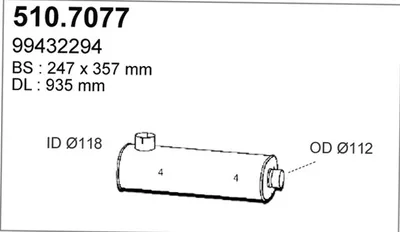 Zentral-/Außenschalldämpfer ASSO 510.7077