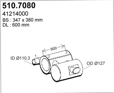 Zentral-/Außenschalldämpfer ASSO 510.7080