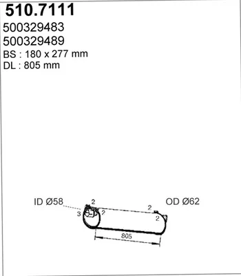 Schalldämpfer hinten Iveco DAILY III Van · Iveco DAILY III Plattform/Chassis