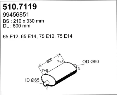 Zentral-/Außenschalldämpfer ASSO 510.7119