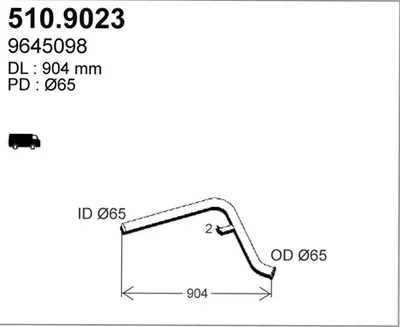 Auspuffrohr ASSO 510.9023