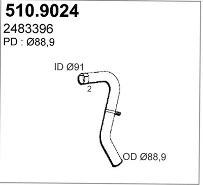 Auspuffrohr ASSO 510.9024