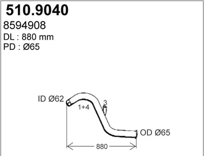 Auspuffrohr ASSO 510.9040