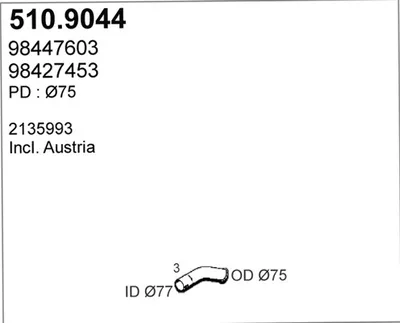 Auspuffrohr ASSO 510.9044