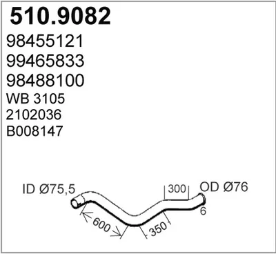 Auspuffrohr ASSO 510.9082