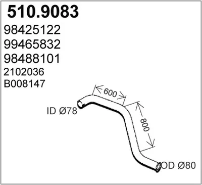 Auspuffrohr ASSO 510.9083