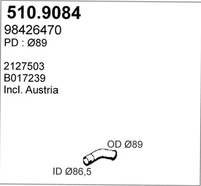 Auspuffrohr ASSO 510.9084