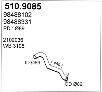 Auspuffrohr ASSO 510.9085