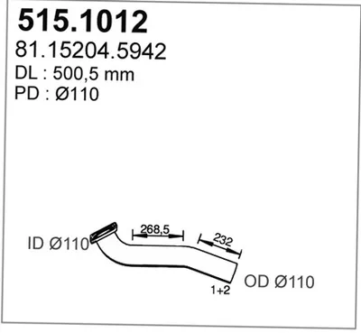 Auspuffrohr ASSO 515.1012