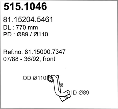 Auspuffrohr ASSO 515.1046
