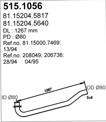 Auspuffrohr ASSO 515.1056