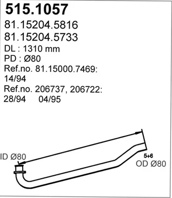 Auspuffrohr ASSO 515.1057