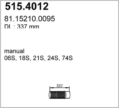 Flexibler Anschluss, Auspuff ASSO 515.4012