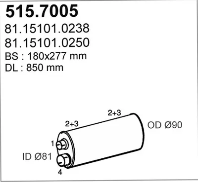 Zentral- und Oberschalldämpfer ASSO 515.7005