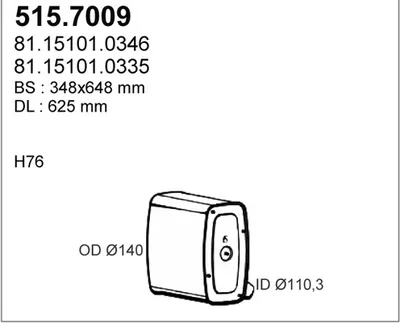 Zentral-/Außenschalldämpfer ASSO 515,7009