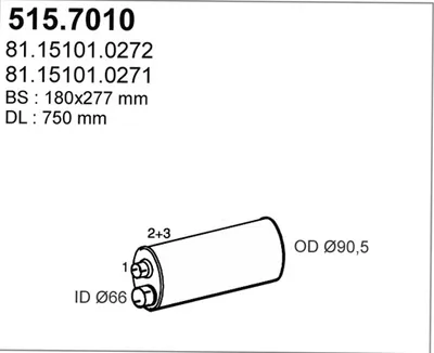 Zentral-/Außenschalldämpfer ASSO 515.7010