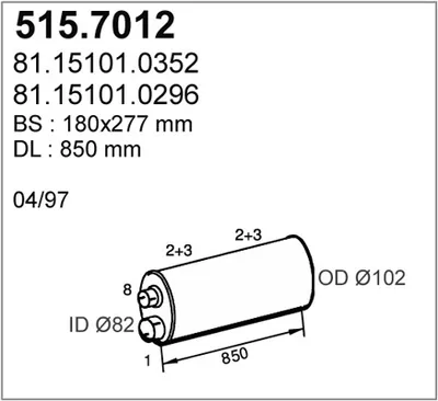 Zentral-/Außenschalldämpfer ASSO 515.7012
