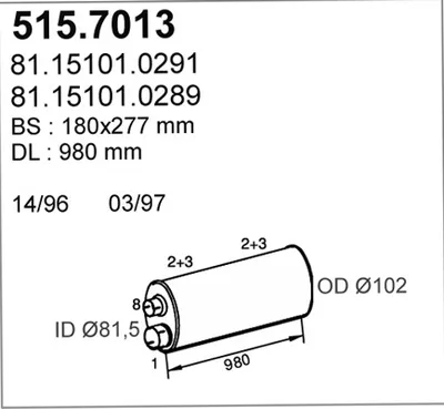 Zentral- und Oberschalldämpfer ASSO 515.7013