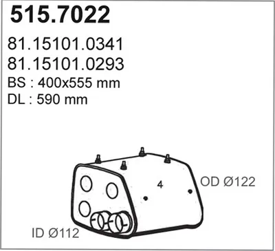Zentral-/Außenschalldämpfer ASSO 515.7022