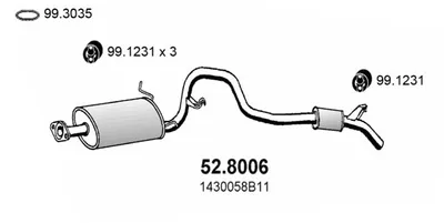 Zentrum/Rear Muffler Suzuki VITARA · Suzuki X-90 · Suzuki VITARA Cabrio