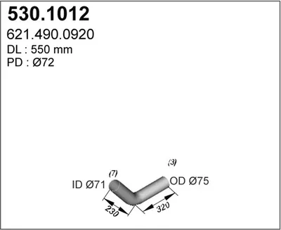 Auspuffrohr ASSO 530.1012