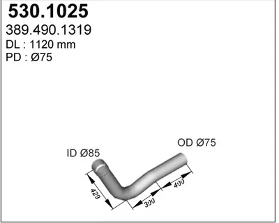 Auspuffrohr ASSO 530.1025