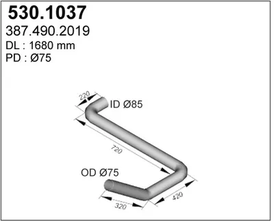 Auspuffrohr ASSO 530.1037