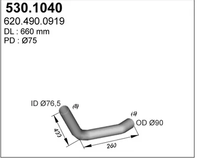 Auspuffrohr ASSO 530.1040
