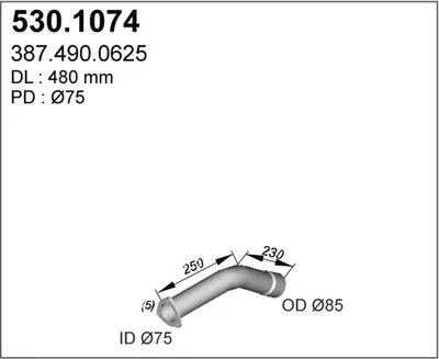 Auspuffrohr ASSO 530.1074