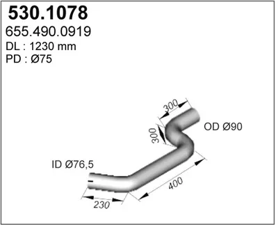 Auspuffrohr ASSO 530.1078