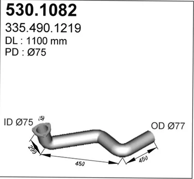 Auspuffrohr ASSO 530.1082