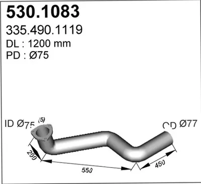 Auspuffrohr ASSO 530.1083