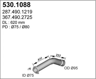 Auspuffrohr ASSO 530.1088