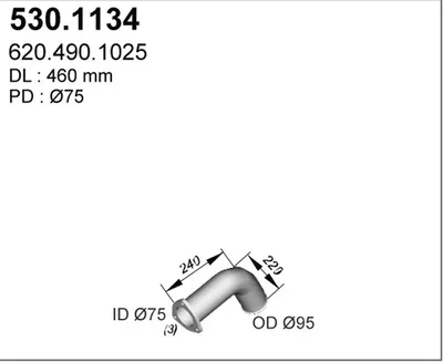 Auspuffrohr ASSO 530.1134