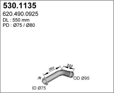Auspuffrohr ASSO 530.1135