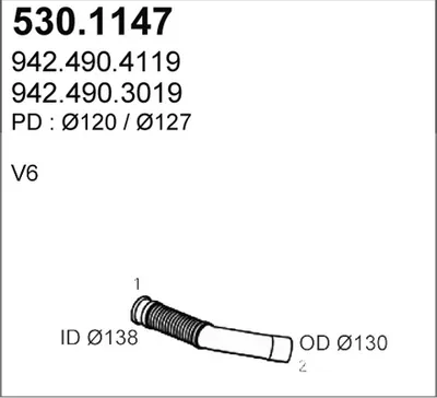 Auspuffrohr ASSO 530.1147